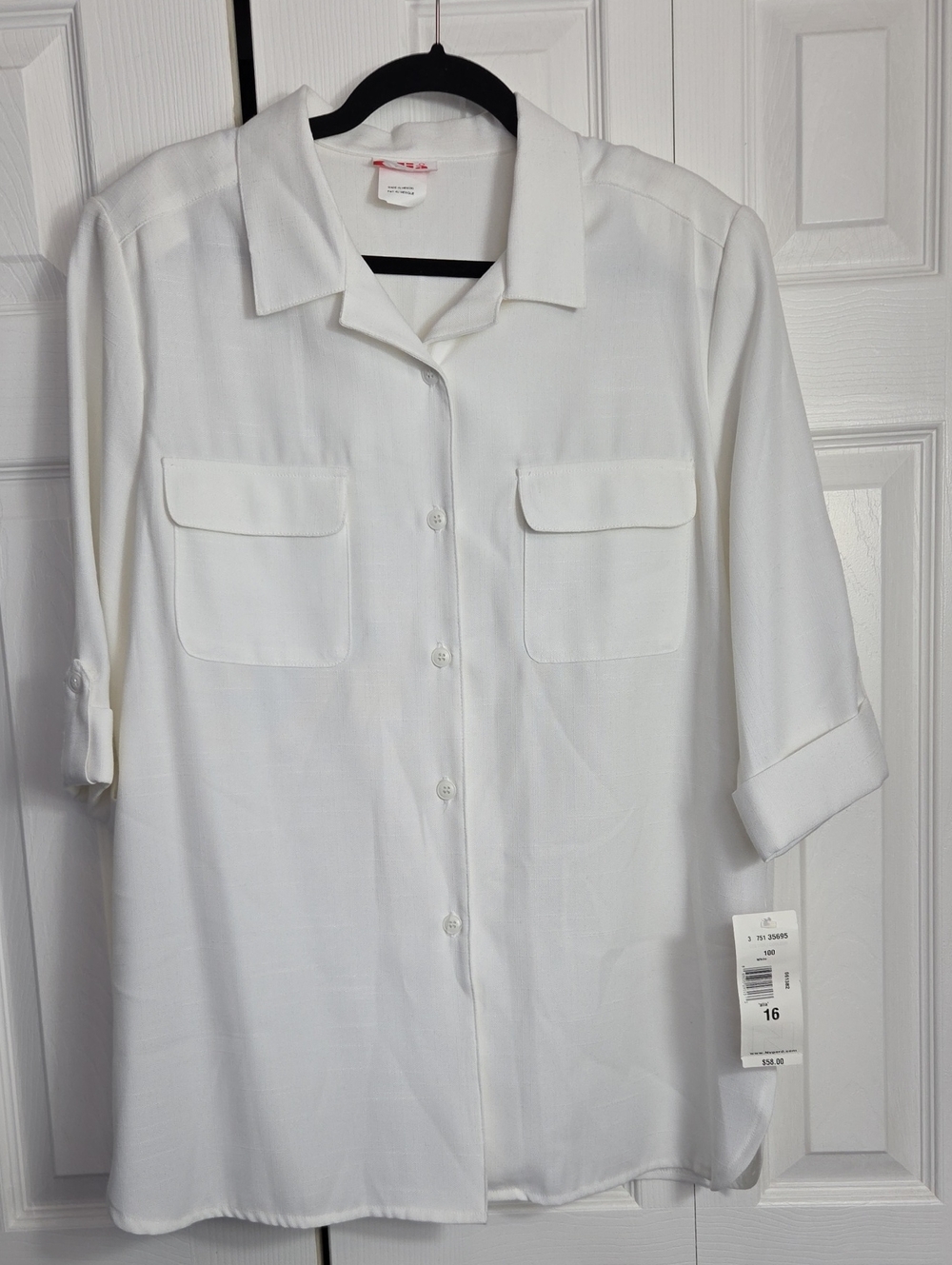 Alia White Button-Up Casual Women's Shirt
